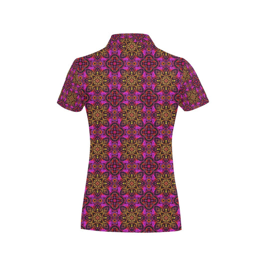 kaleidoscope Abstract Print Design Women's Polo Shirt