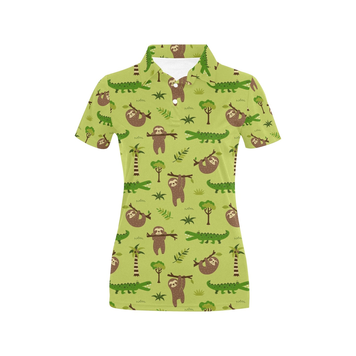 Alligator Pattern Print Design 04 Women's Polo Shirt
