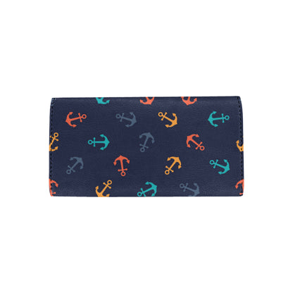 Anchor Pattern Print Design 05 Women's Trifold Wallet