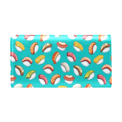Sushi Themed Print Women's Trifold Wallet
