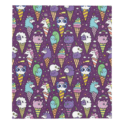 Ice Cream Pattern Print Design IC07 Premium Quilt