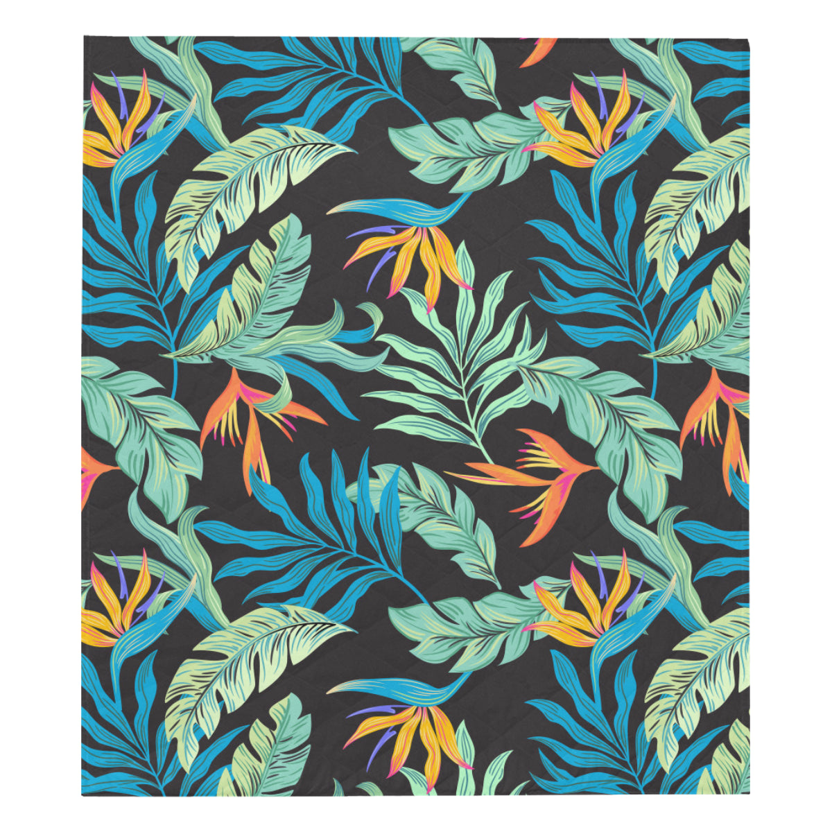 Tropical Palm Leaves Hawaiian Flower Premium Quilt