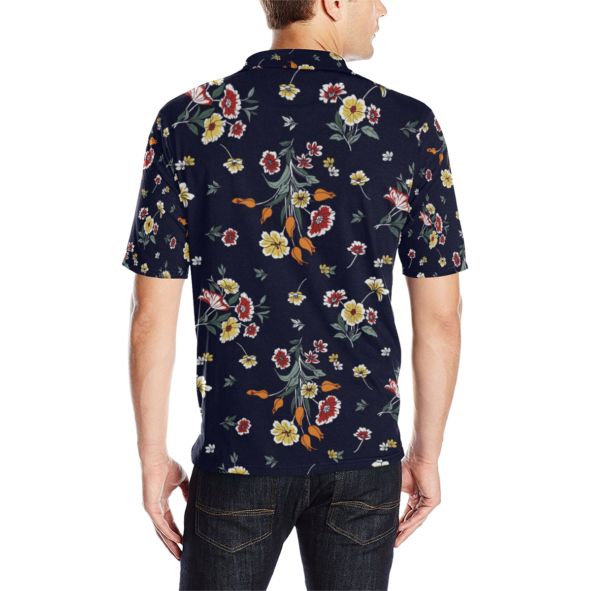 Summer Floral Pattern Print Design SF01 Men Polo Shirt