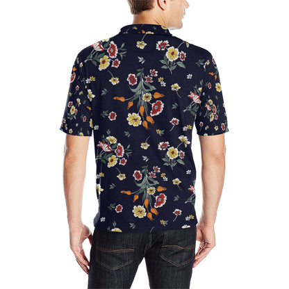 Summer Floral Pattern Print Design SF01 Men Polo Shirt