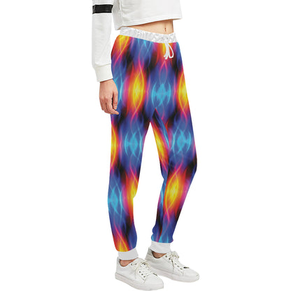 Flame Fire Blue Design Print Unisex Sweatpants