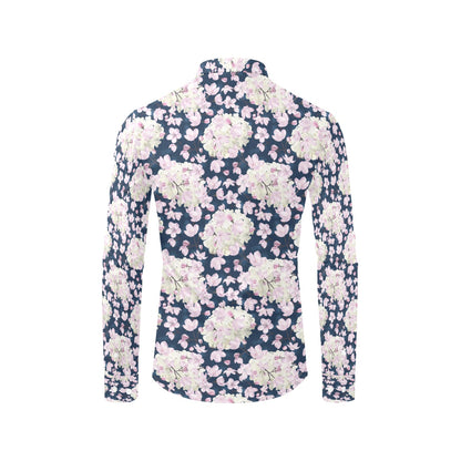 Sakura Print Design LKS305 Men's Long Sleeve Dress Shirt