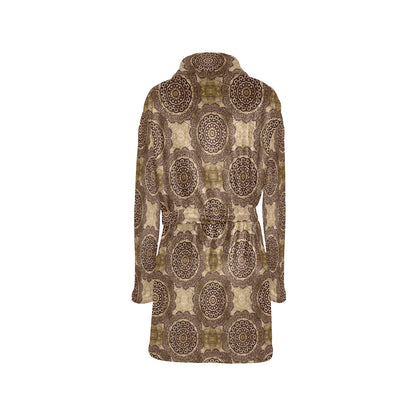 Ancient Greek Symbol Print Design LKS309 Women's Fleece Robe