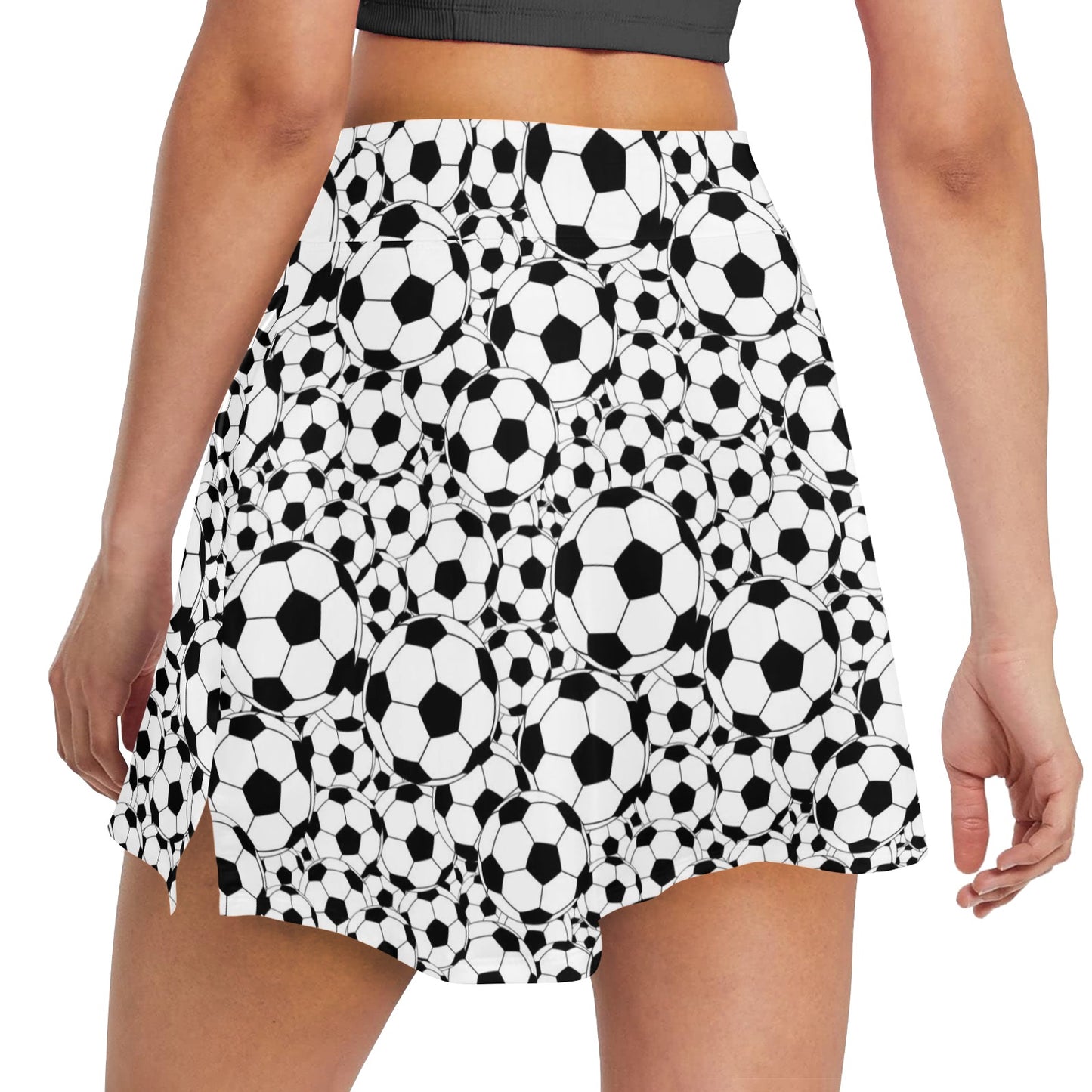 Soccer Ball Print Design LKS301 17" Golf & Pickleball Skort with Pockets