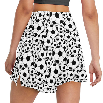 Soccer Ball Print Design LKS301 17" Golf & Pickleball Skort with Pockets