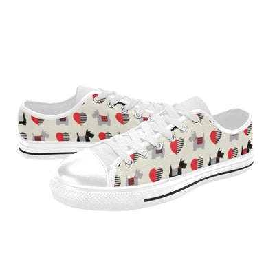 Scottish Terriers Print Design LKS3010 Women's White Low Top Shoes