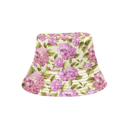 Hydrangea Pattern Print Design HD05 Unisex Bucket Hat