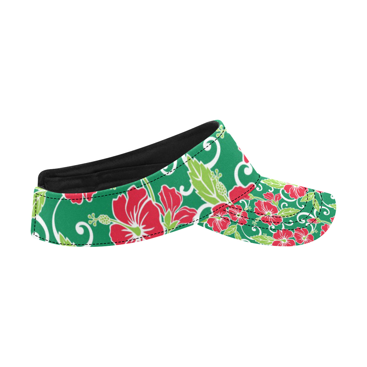Red Hibiscus Pattern Print Design HB019 Unisex Sun Visor