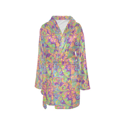 Trippy Print Design LKS306 Women's Fleece Robe