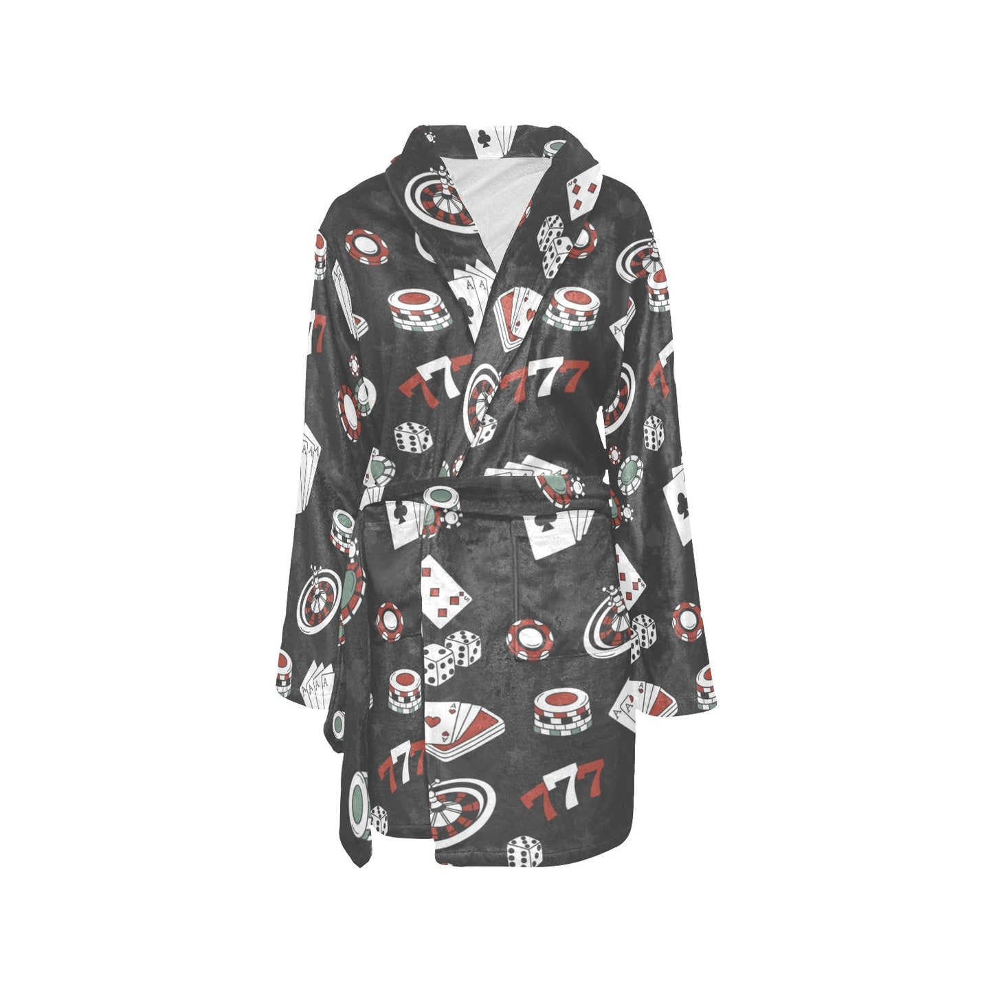 Casino Pattern Print Design 02 Women's Fleece Robe