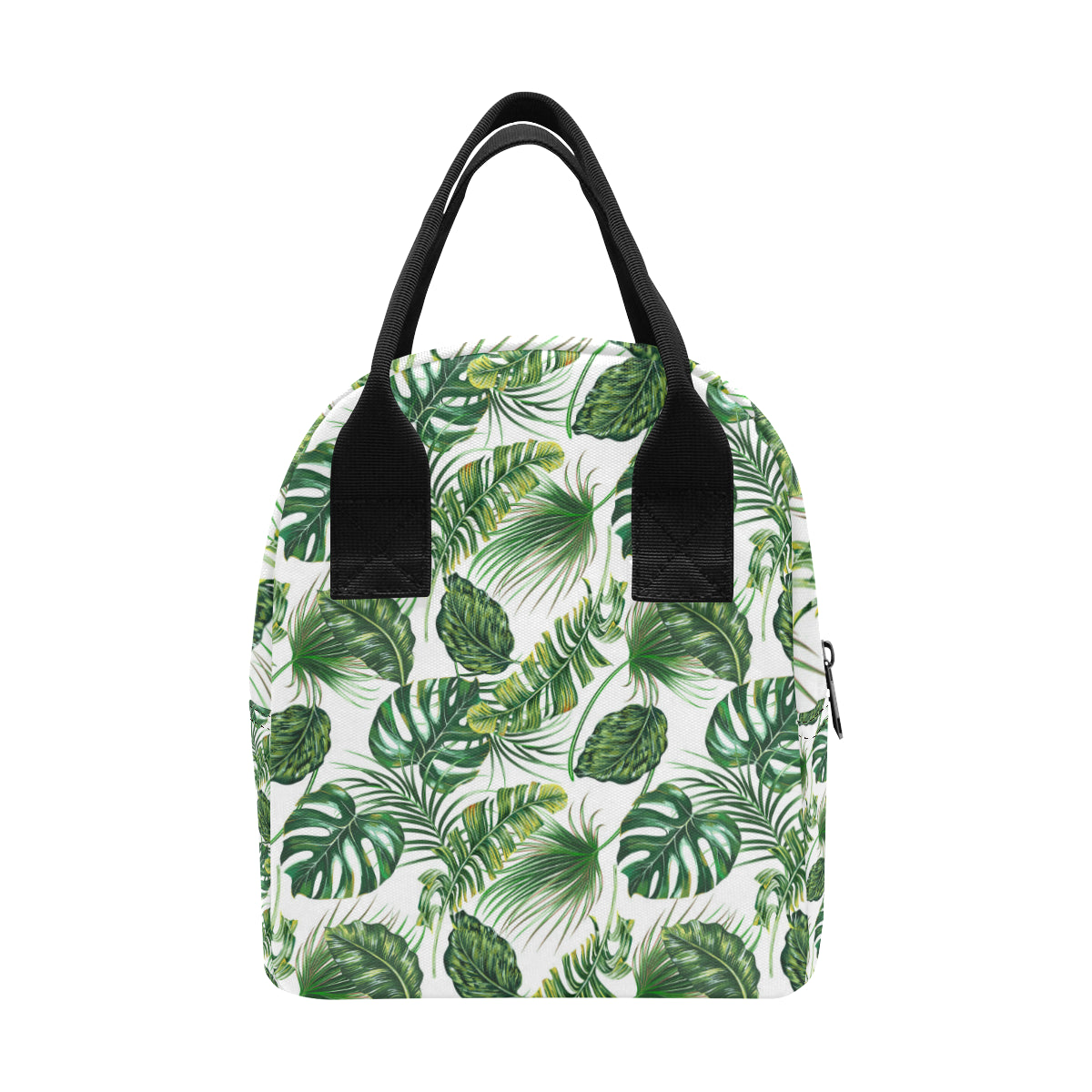 Green Pattern Tropical Palm Leaves Insulated Lunch Bag
