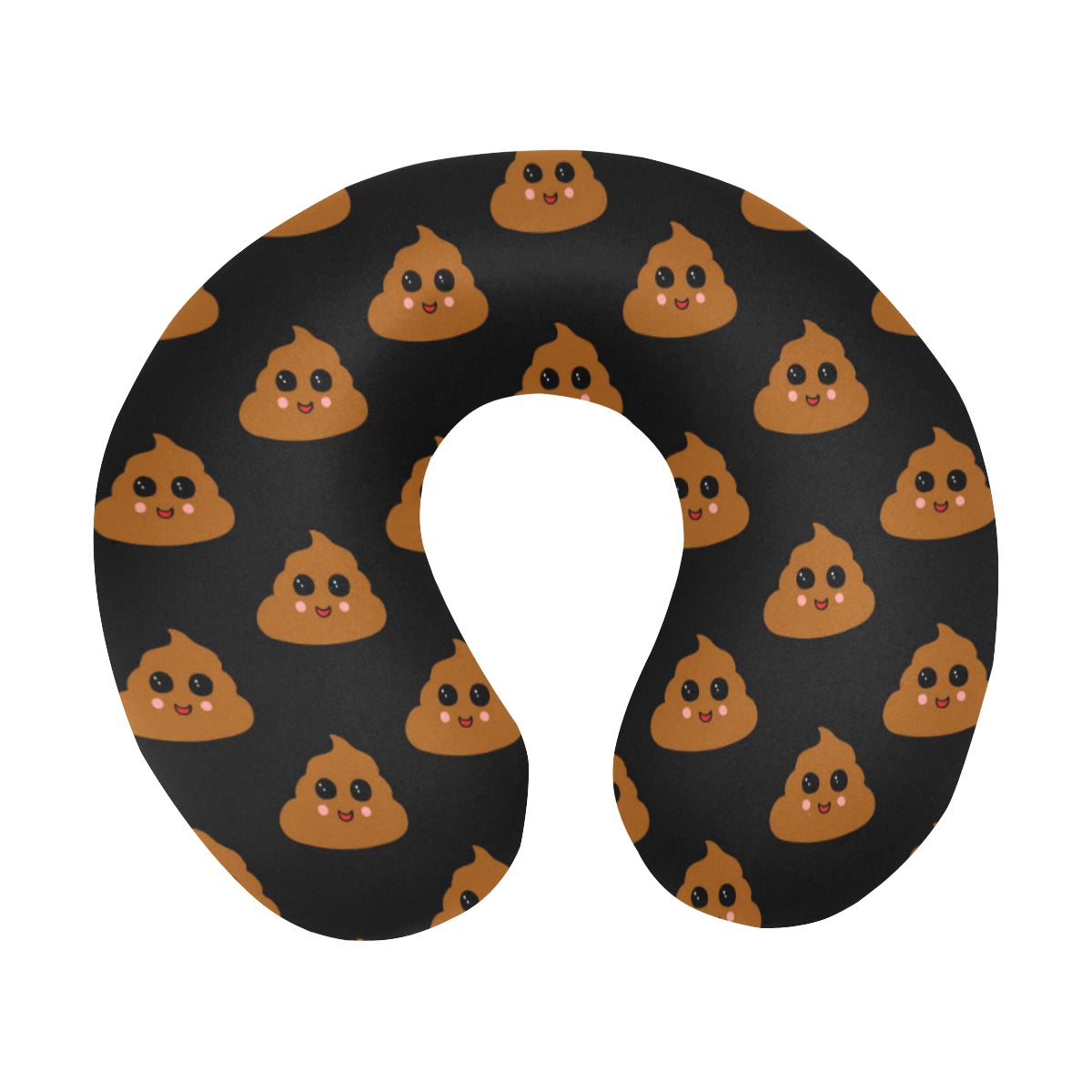 Poop Emoji Pattern Print Design A01 U-Shaped Travel Neck Pillow