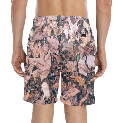 Camouflage Realistic Tree Leaf Print Men's Swim Trunks Beach Shorts
