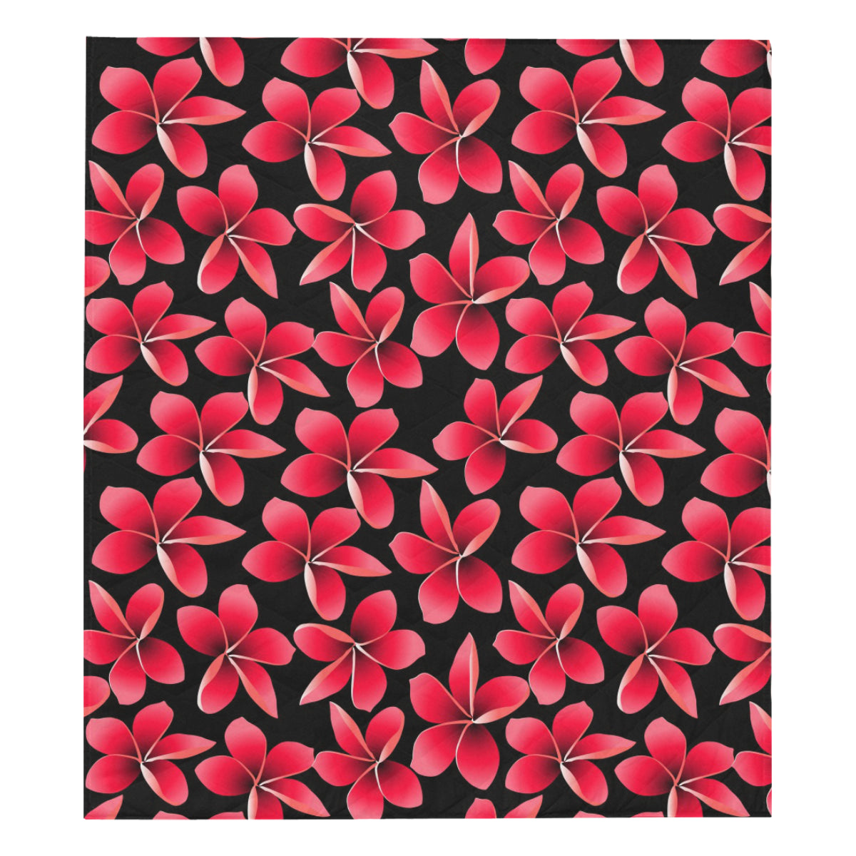 Red Plumeria Pattern Print Design PM025 Premium Quilt