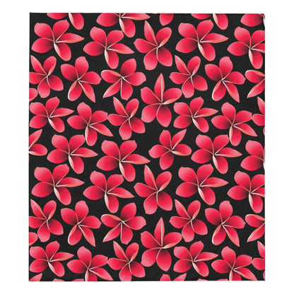 Red Plumeria Pattern Print Design PM025 Premium Quilt