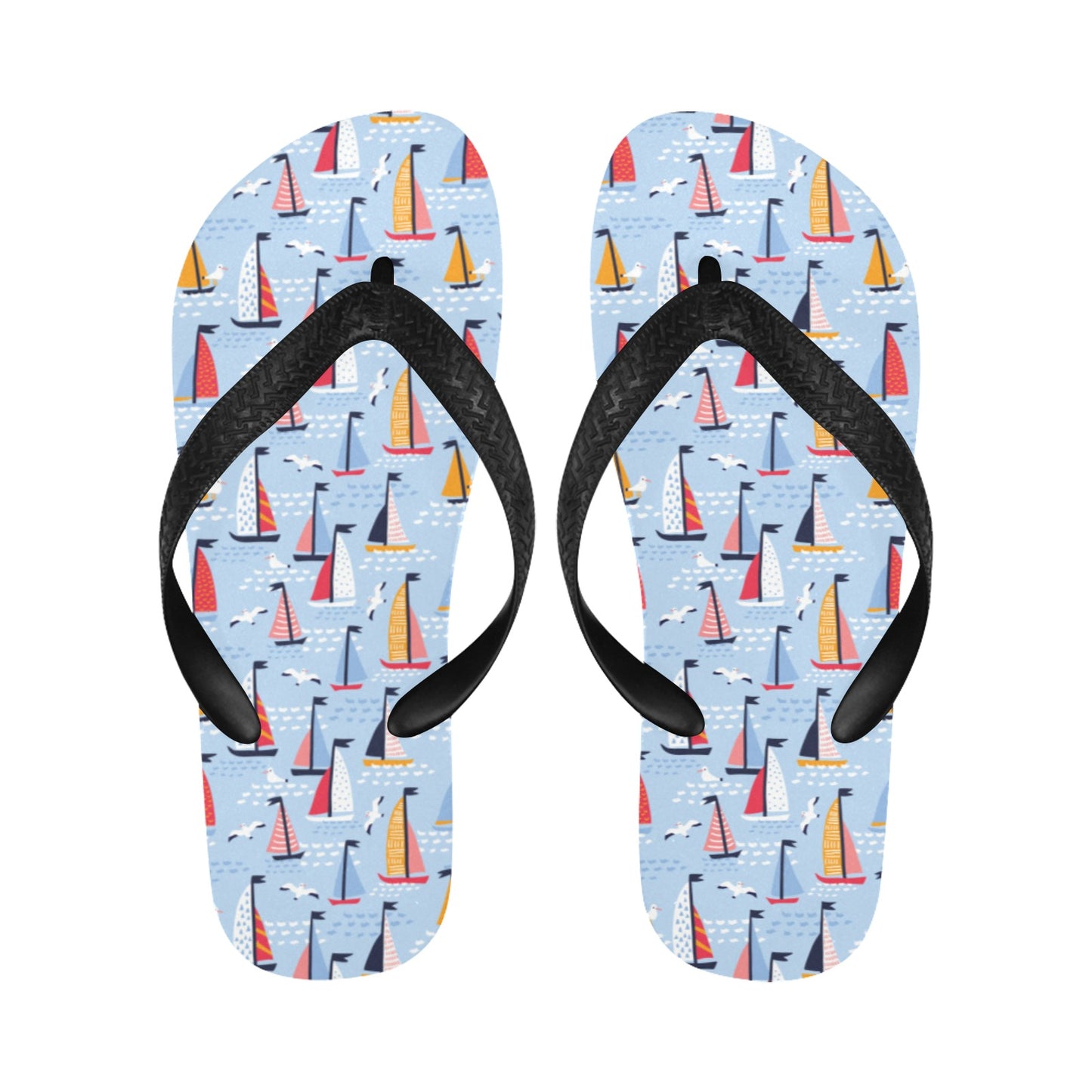 Sailboat Print Design LKS304 Flip Flops