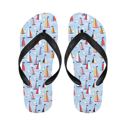 Sailboat Print Design LKS304 Flip Flops