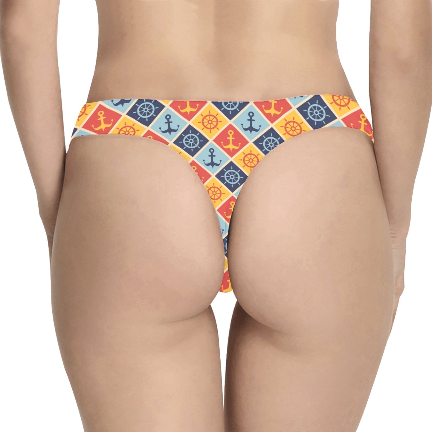 Nautical Pattern Design Themed Print Women's Thongs