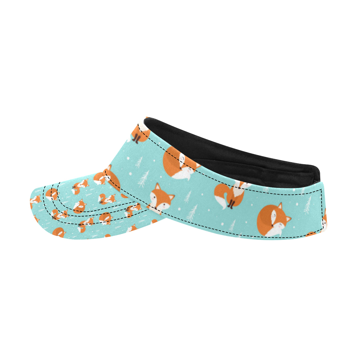 Fox Design Snow Print Pattern Unisex Sun Visor