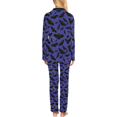 Bat Halloween Pattern Print Design 02 Women's Long Pajama Set