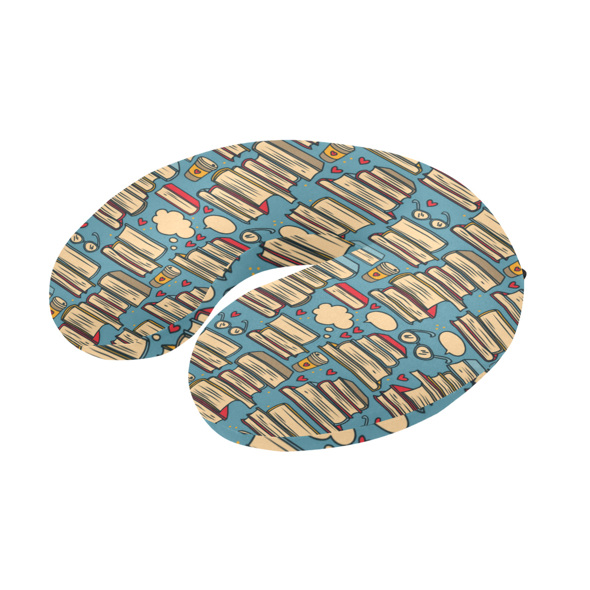 Book Pattern Print Design 03 U-Shaped Travel Neck Pillow
