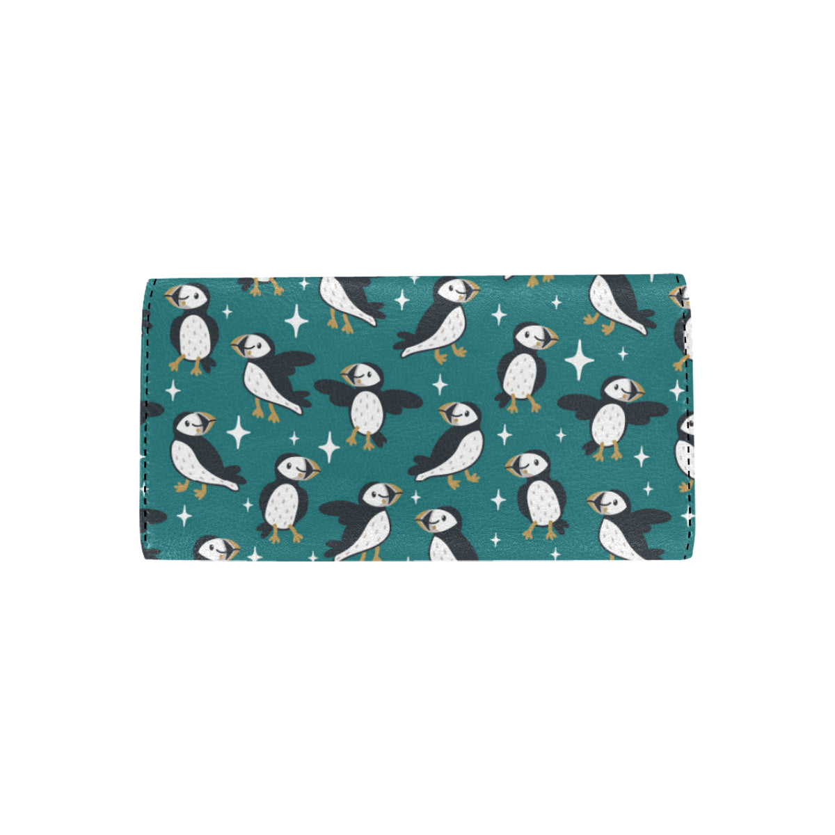 Puffin Pattern Print Design A05 Women's Trifold Wallet