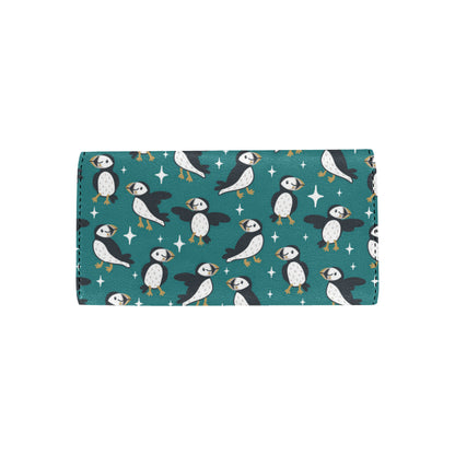 Puffin Pattern Print Design A05 Women's Trifold Wallet