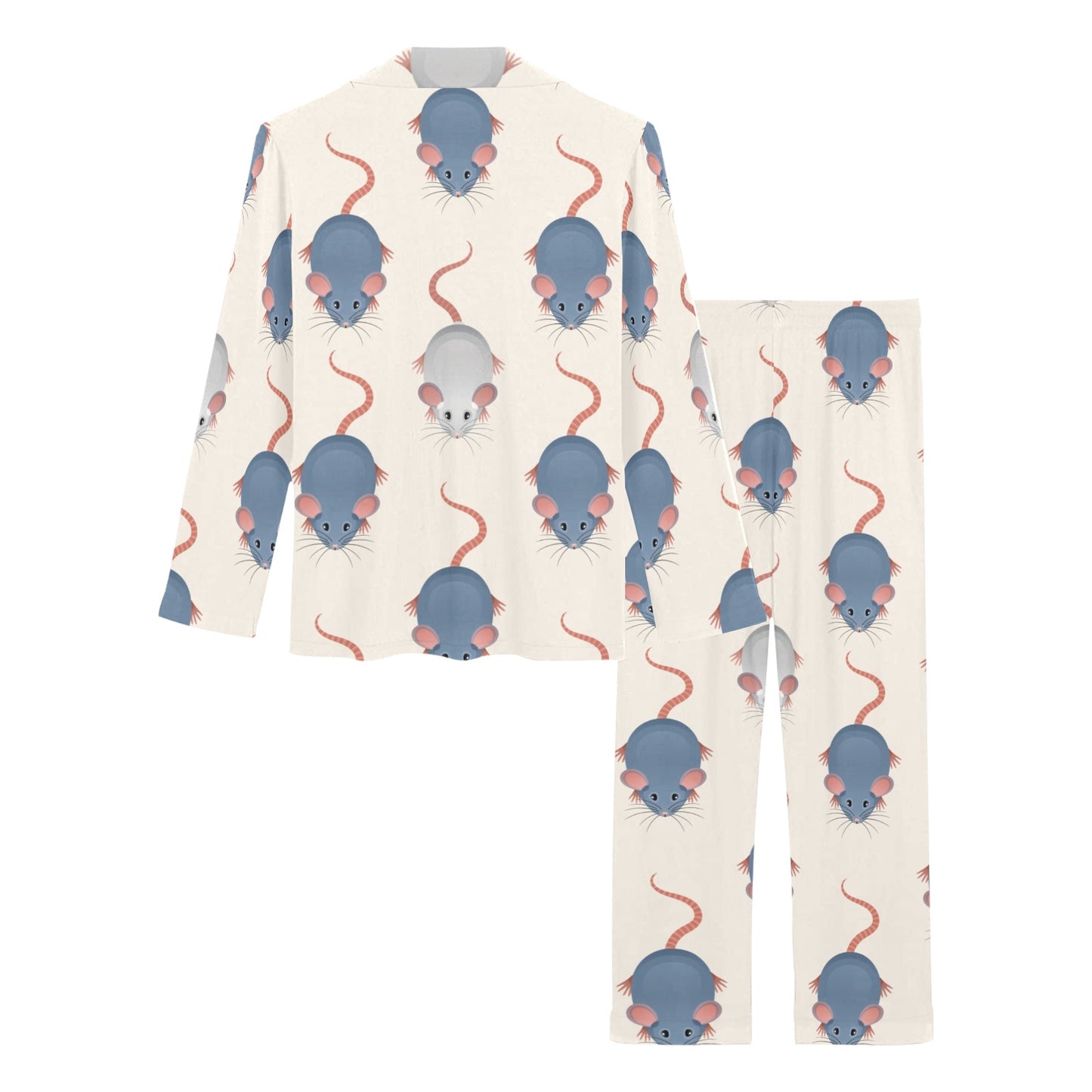 Rat Pattern Print Design 03 Women's Long Pajama Set