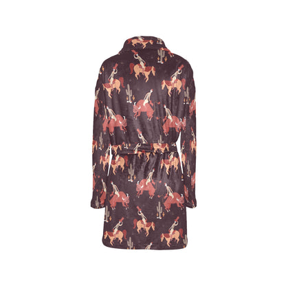 Rodeo Pattern Print Design A01 Women's Fleece Robe