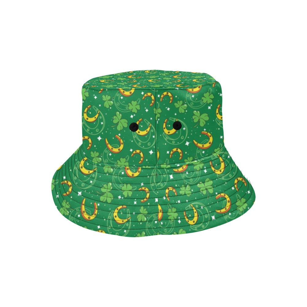 Shamrock With Horse Shoes Print Design LKS305 Unisex Bucket Hat