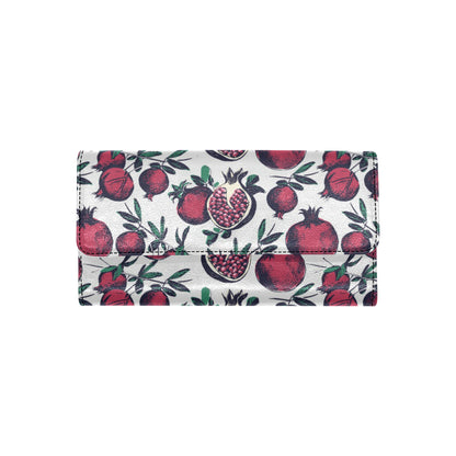 Pomegranate Pattern Print Design PG01 Women's Trifold Wallet