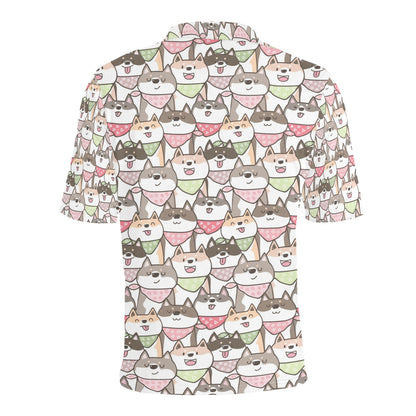 Shiba Inu Print Design LKS305 Men Polo Shirt