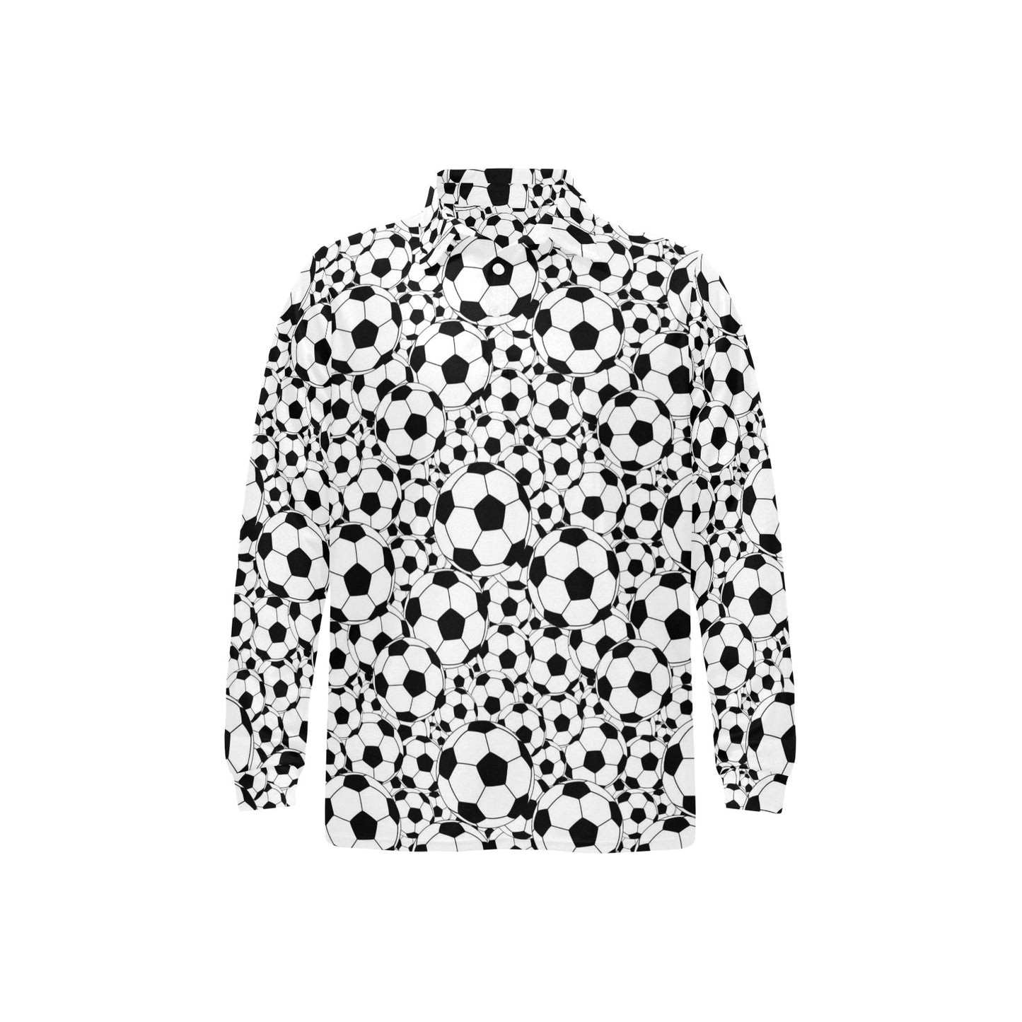 Soccer Ball Print Design LKS301 Long Sleeve Polo Shirt For Men's