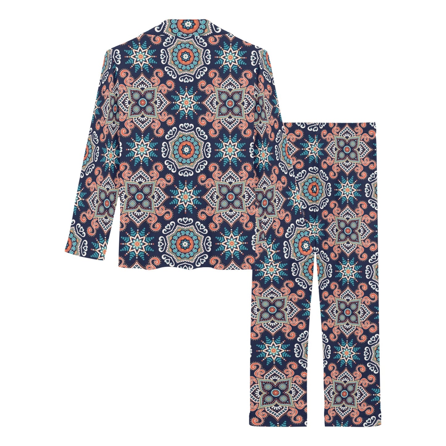 Bohemian Pattern Print Design 02 Women's Long Pajama Set