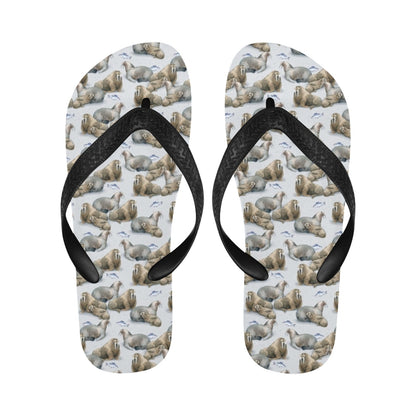 Walrus Print Design LKS401 Flip Flops