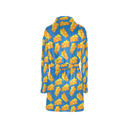 Cheese Pattern Print Design 05 Women's Fleece Robe