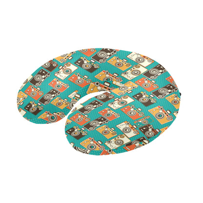 Camera Pattern Print Design 02 U-Shaped Travel Neck Pillow