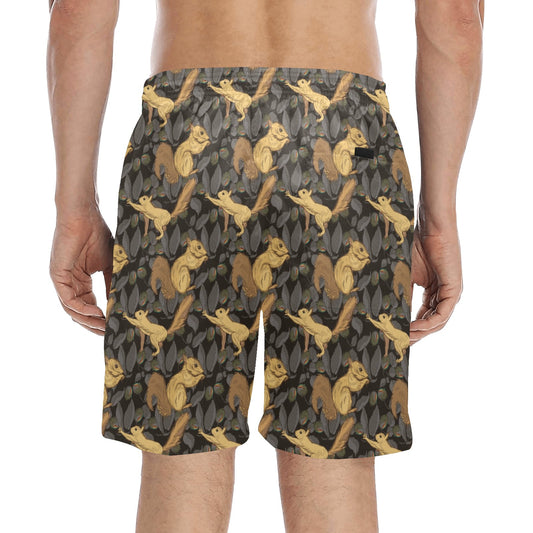 Squirrel Print Design LKS309 Men's Swim Trunks Beach Shorts