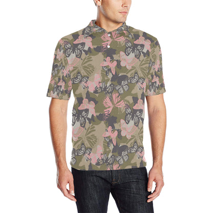 Butterfly camouflage Men Polo Shirt