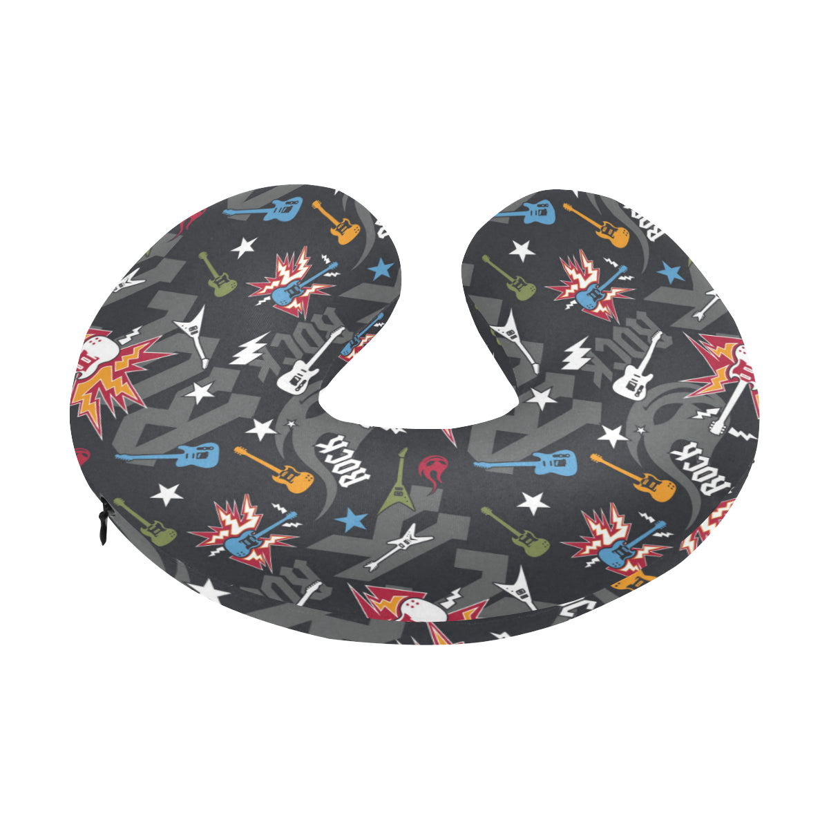 Rock and Roll Pattern Print Design A01 U-Shaped Travel Neck Pillow