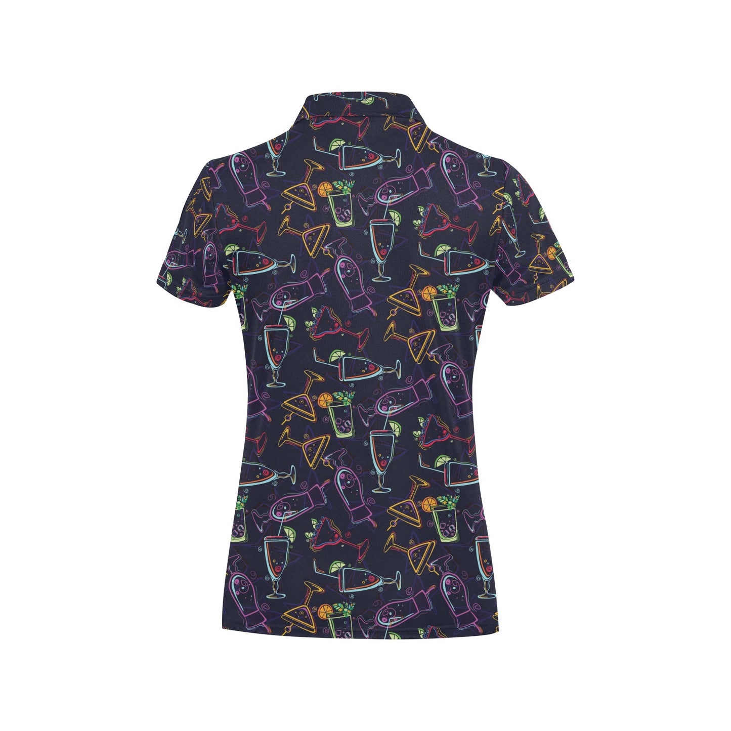 Cocktail Pattern Print Design 04 Women's Polo Shirt