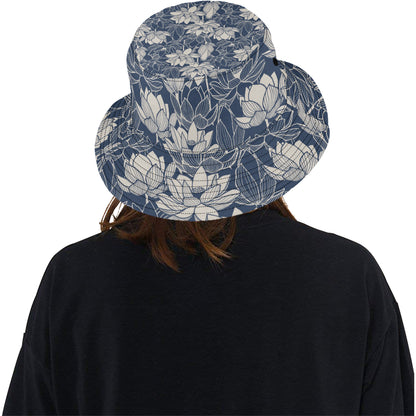 Water Lily Pattern Print Design WL04 Unisex Bucket Hat
