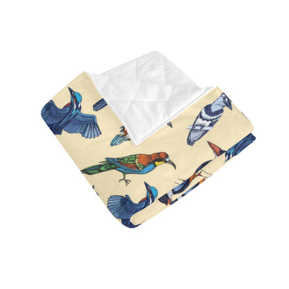 Kingfisher Bird Pattern Print Design 04 Premium Quilt