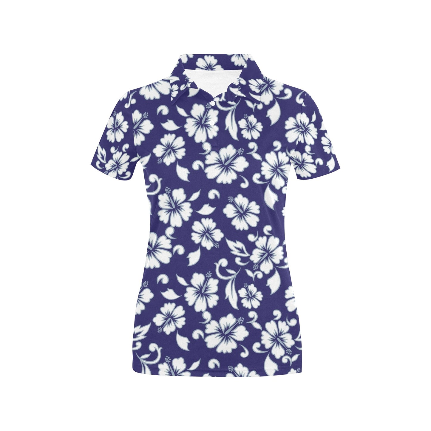 Hibiscus Pattern Print Design HB010 Women's Polo Shirt