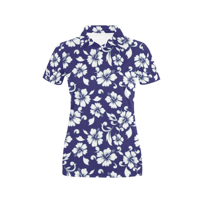 Hibiscus Pattern Print Design HB010 Women's Polo Shirt