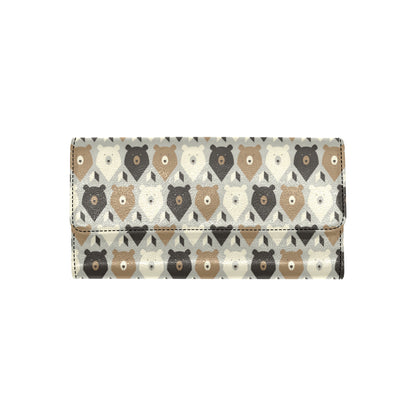 Bear Pattern Print Design 04 Women's Trifold Wallet